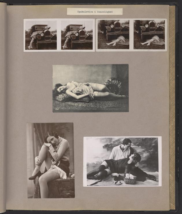 Forskellige erotiske billeder indklæbet i et fotoalbum